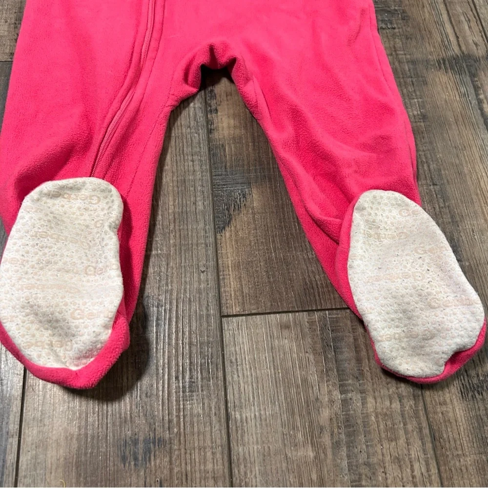 Gerber Toddler Girl Loose Fit Fleece‎ Footed Pajamas Size 24 Months 2T Lot Of 4